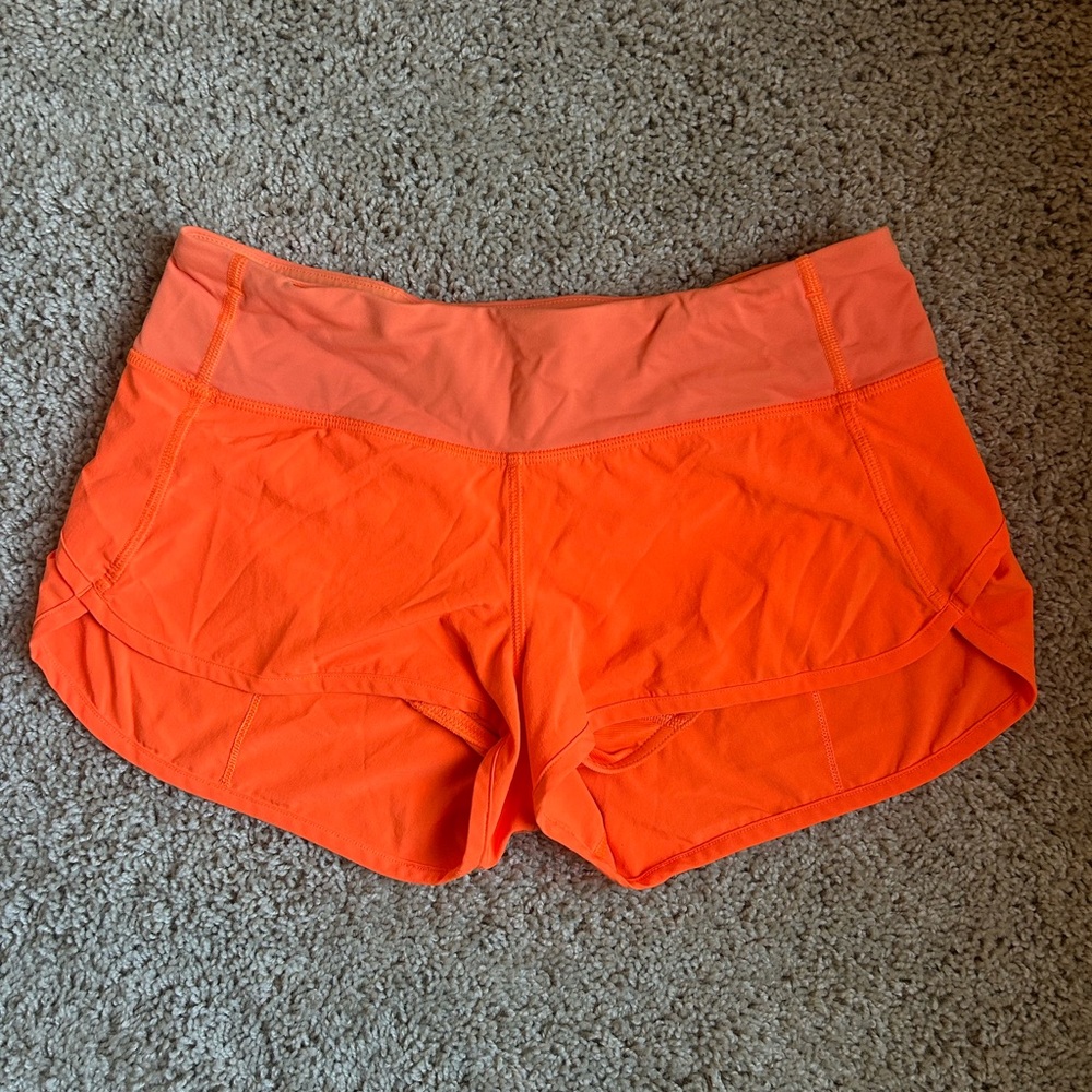 Lululemon Athletica Bright Orange Athletic Shorts